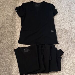 Bundle 6 Figs Women’s Black Scrub Tops